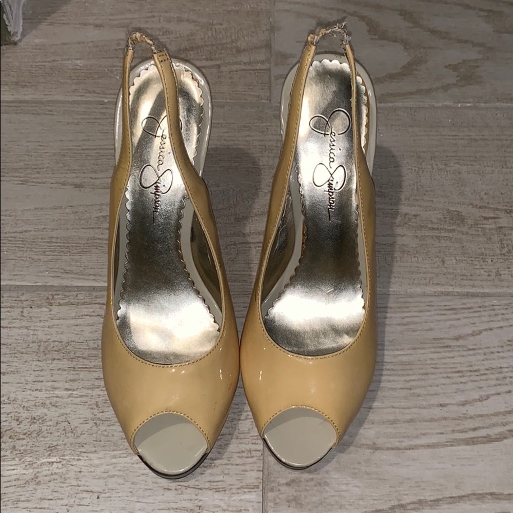 Light Yellow Patent Leather Jessica Simpson Heels